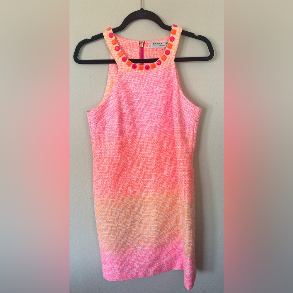Trina Turk Pink and Orange Mini Dress